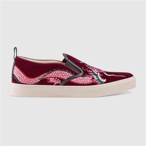 gucci dublin embroidered dragon skate sneaker bordeaux|gucci embroidered sneakers.